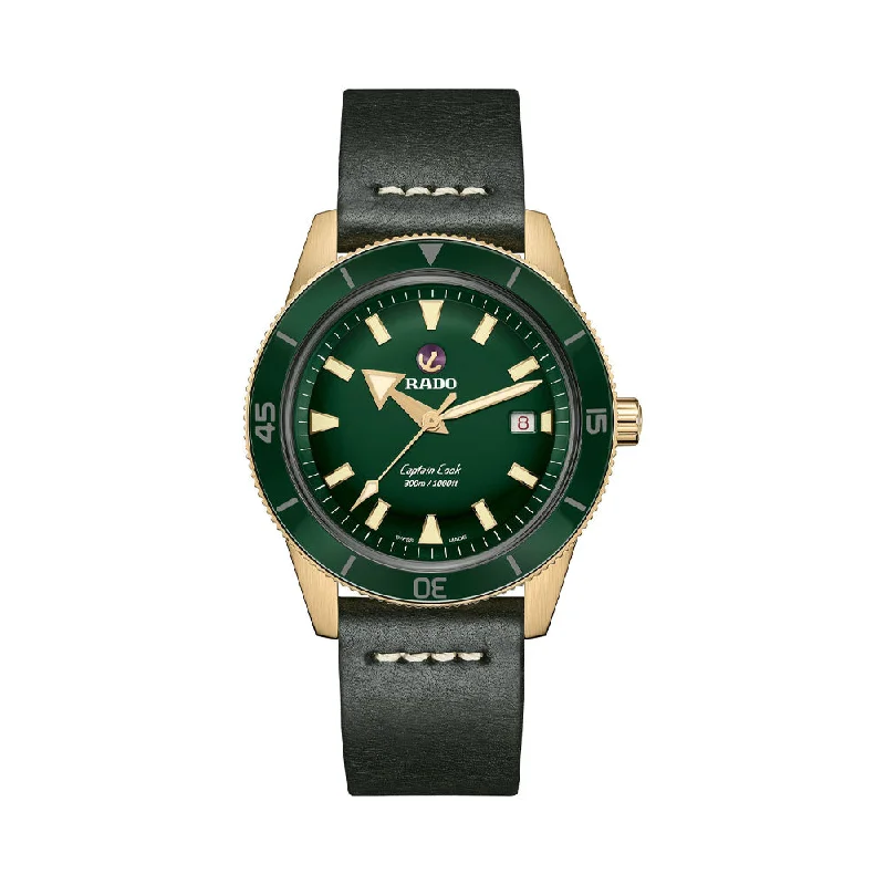 waterproof watches for snorkeling -Rado Captain Cook Automatic Bronze R32504315 Men Watch