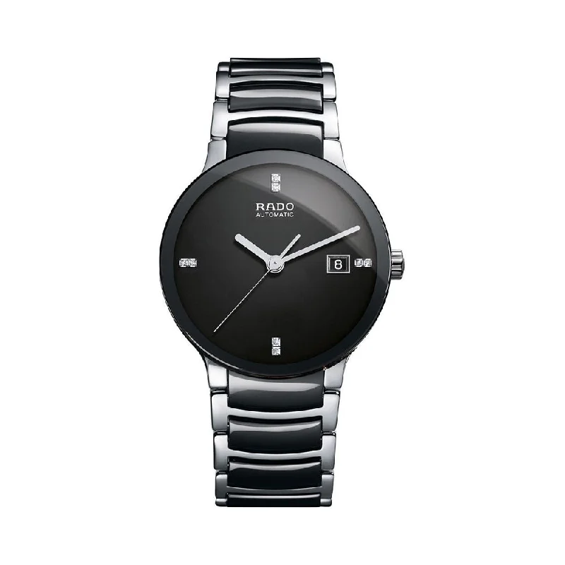 casual watches for men with rubber straps -Rado Centrix Automatic Diamonds R30941702 Men Watch