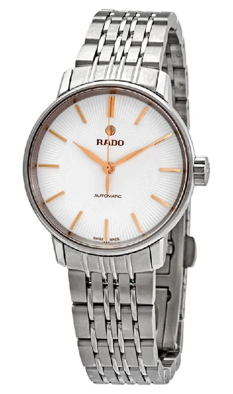 stylish watches for college students -Rado Coupole Classic Automatic Stainless Steel Silver Dial Womens Watch R22862024