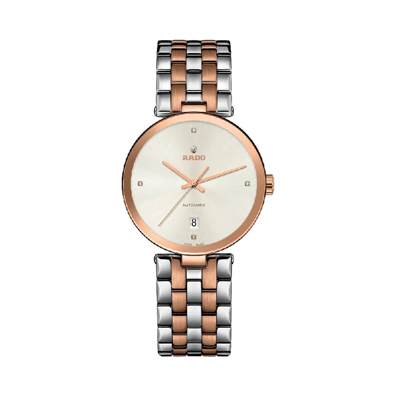 men's watches with black leather straps -Rado Florence Automatic Diamonds R48902733 Men Watch