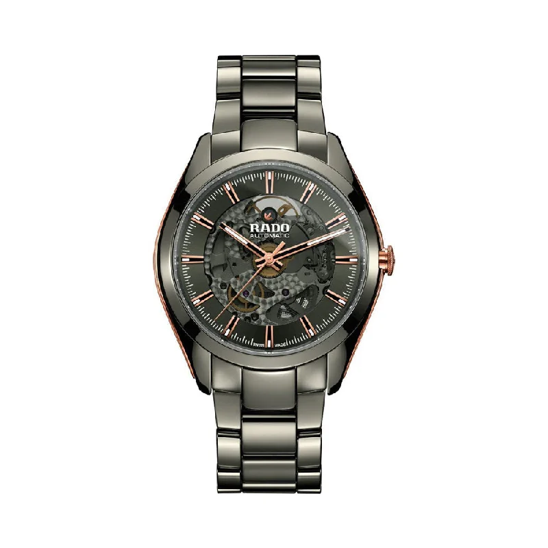 solar-powered watches for men -Rado HyperChrome Automatic Open Heart R32021102 Men Watch