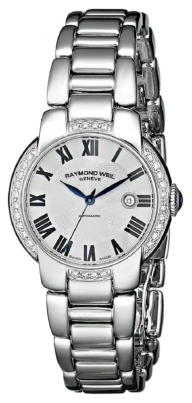 best chronograph watches for women -Raymond Weil Jasmine Automatic Stainless Steel Diamonds Silver-Tone Dial Date Womens Watch 2629-STS-01659