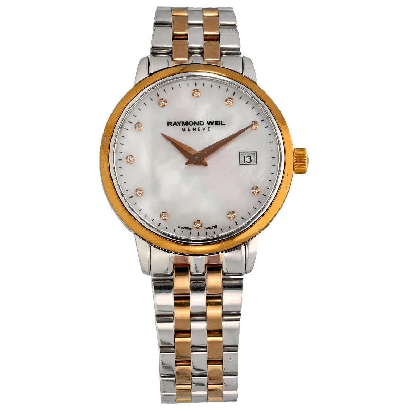 watches with diamond accents for men -Raymond Weil Toccata 5988 28mm Bi-Colour Watch