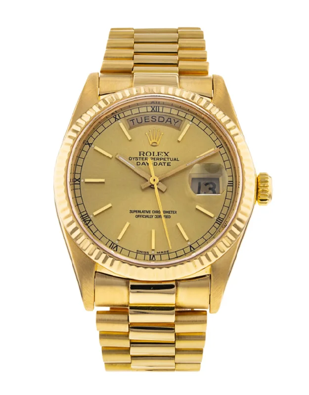 stylish watches for college students -Rolex Day-Date Yellow Gold Mens Watch