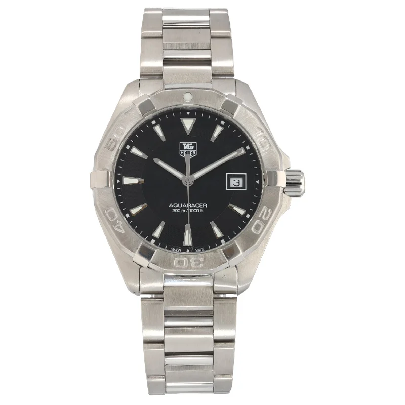 women's watches with mother of pearl dials -Tag Heuer Aquaracer WAY1110 41mm Stainless Steel Watch