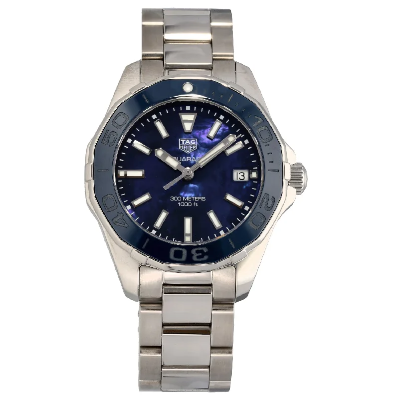 men’s watches with black metal bands -Tag Heuer Aquaracer WAY131S 35mm Stainless Steel Watch