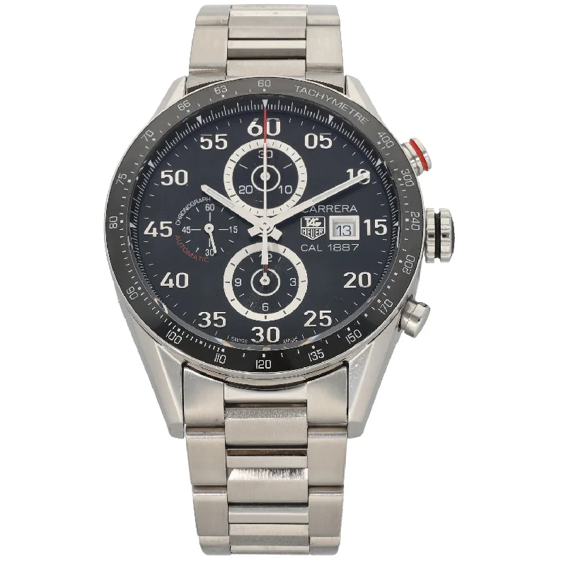 designer watches for men -Tag Heuer Carrera CAR2A10-2 43mm Stainless Steel Watch