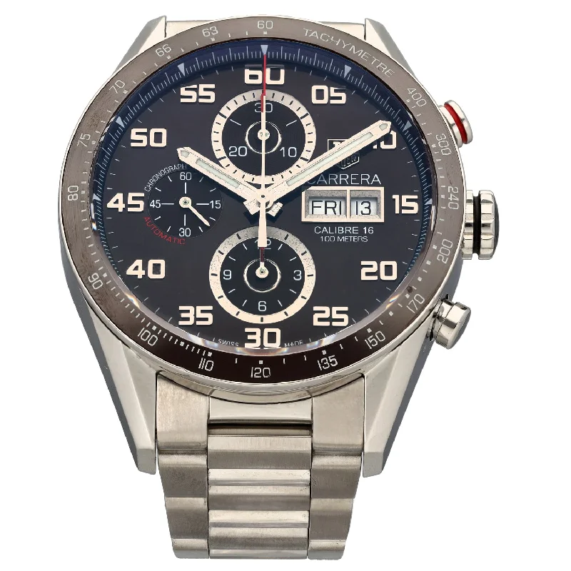 water resistant watches for swimming -Tag Heuer Carrera CV2A1S 44mm Stainless Steel Watch