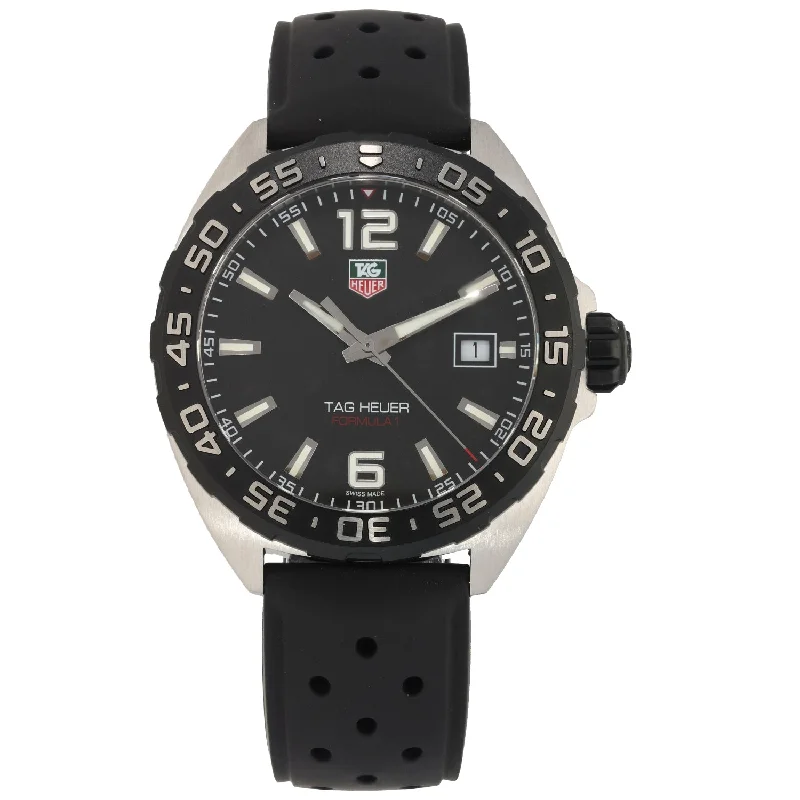 watches for men with leather bands -Tag Heuer Formula 1 WAZ1110 41mm Stainless Steel Watch