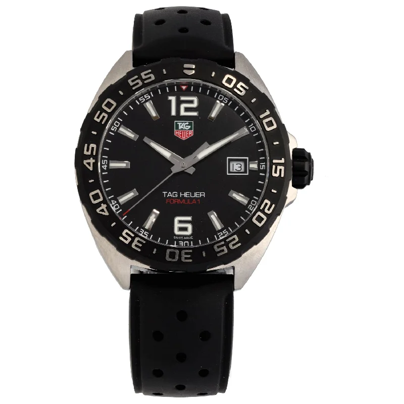 minimalist watches with stainless steel bands -Tag Heuer Formula 1 WAZ1110 41mm Stainless Steel Watch