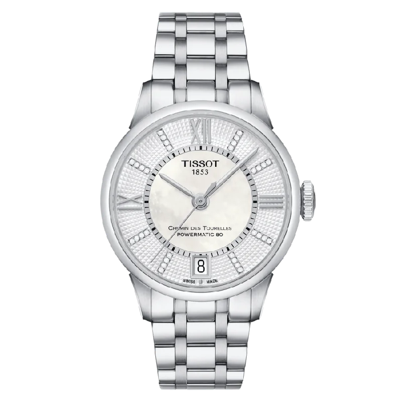 watches with rotating bezels for scuba diving -Tissot Chemin des Tourelles Powermatic 80 Lady