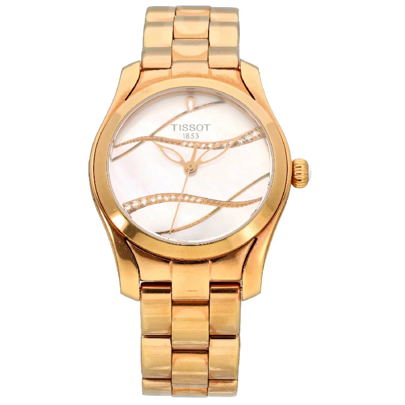 women's watches with adjustable mesh bands -Tissot T-Wave T112210 B 30mm Gold Plated Watch